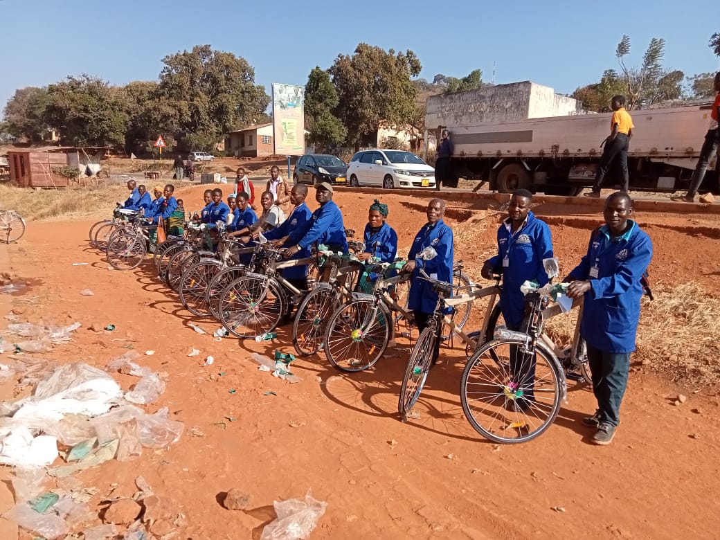 Malawi Vaccinators with bikes